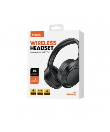 Recci REP-W86 ANC Özellikli Hi-Fi Ses Kaliteli Kulak Üstü Bluetooth v5.3 Kulaklık