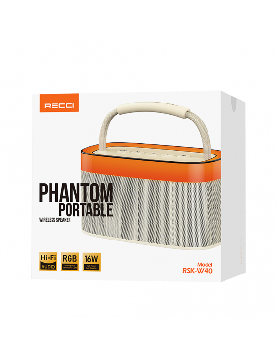 Recci RSK-W40 Phantom Serisi Taşınabilir Kablosuz Bluetooth Hoparlör