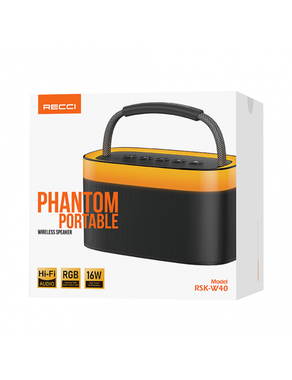 Recci RSK-W40 Phantom Serisi Taşınabilir Kablosuz Bluetooth Hoparlör